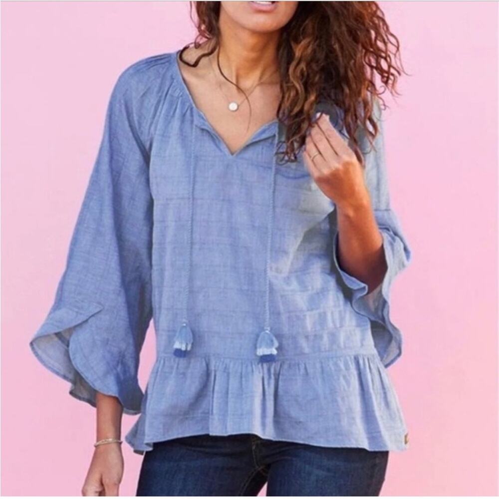 Matilda Jane Dream Chasers Pretty Thing Blouse in Blue - Size L